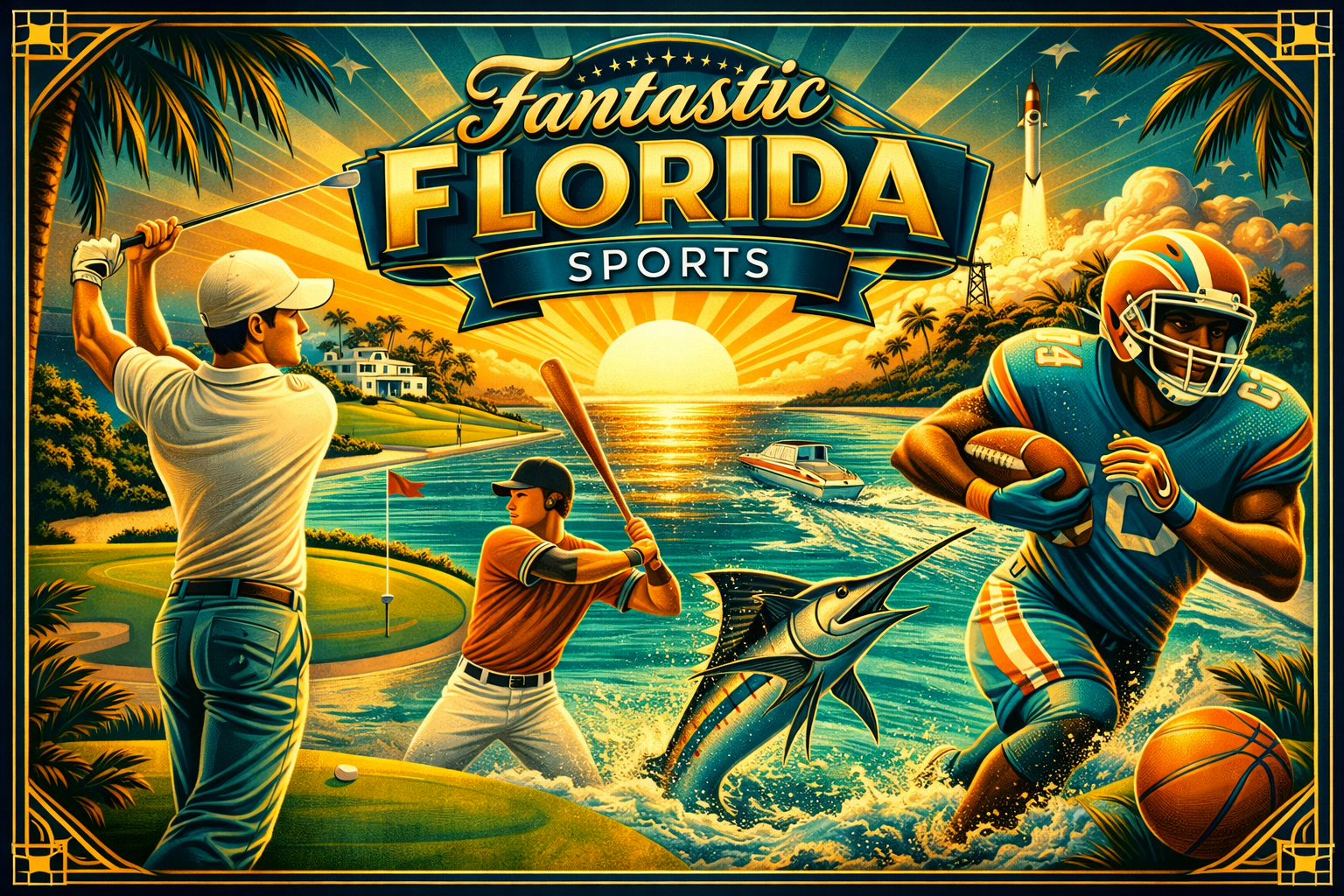 フロリダのスポーツの高揚感を表現したイメージ