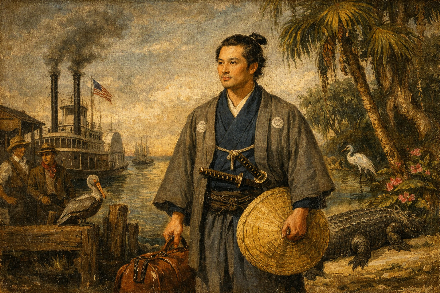 フロリダに到着したヒロを描いたイメージ